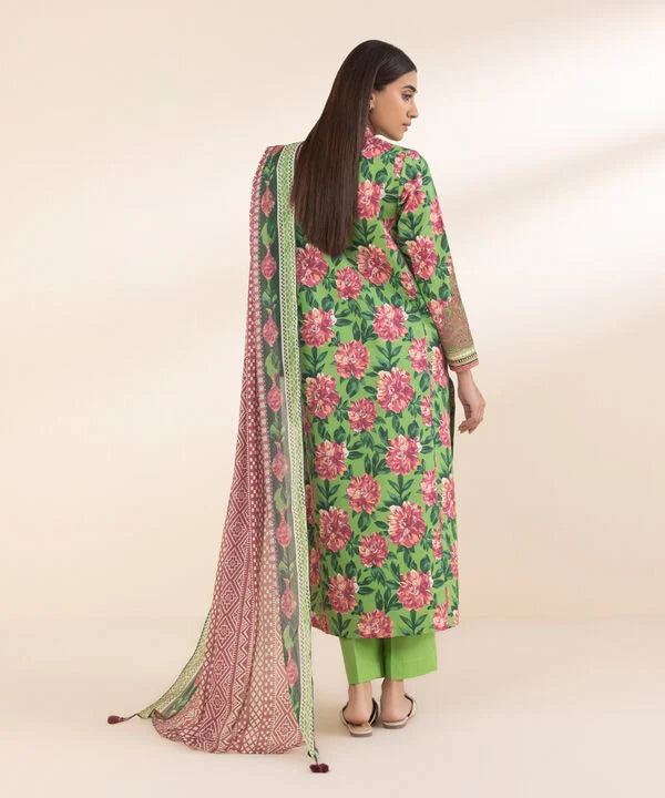 3 Piece - Embroidered Cotton Suit