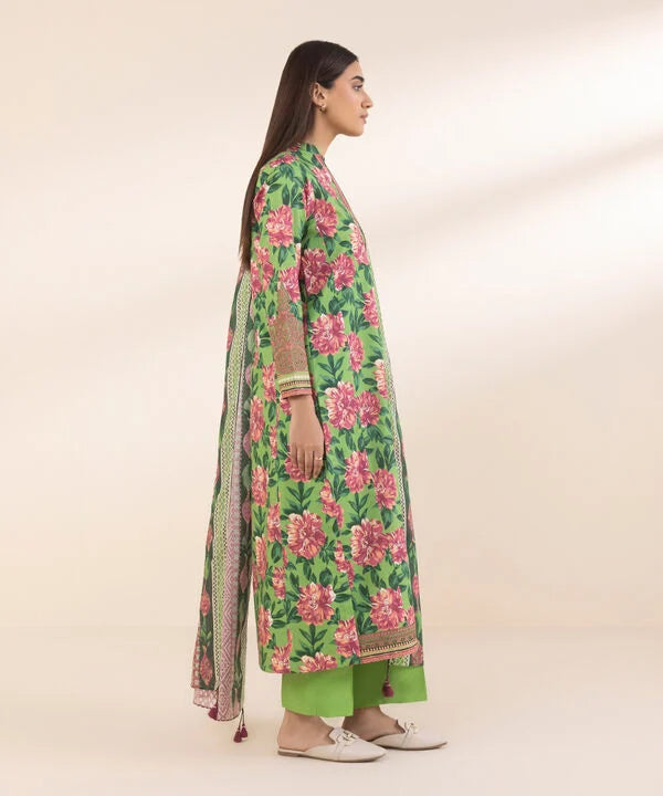 3 Piece - Embroidered Cotton Suit