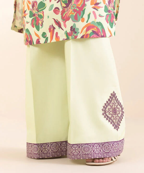 3 Piece - Embroidered Cotton Suit