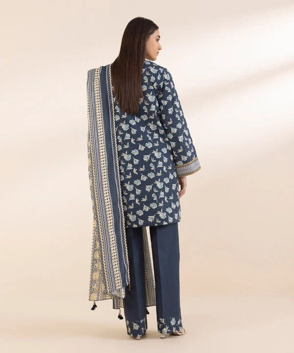 3 Piece - Embroidered Cotton Suit