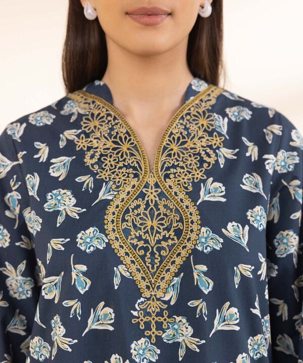 3 Piece - Embroidered Cotton Suit