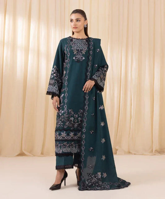 3 Piece - Embroidered Karandi Suit