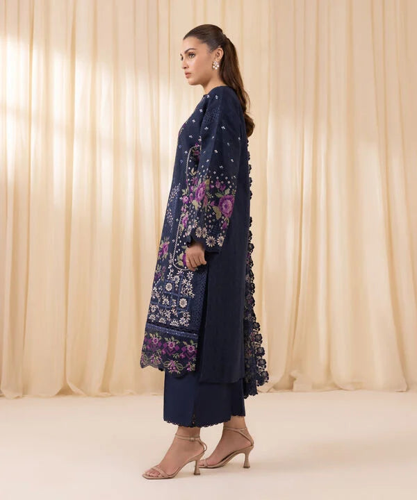 3 Piece - Embroidered Cotton Jacquard Suit