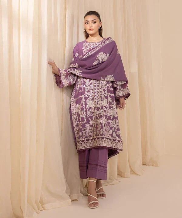 3 Piece - Embroidered Karandi Suit