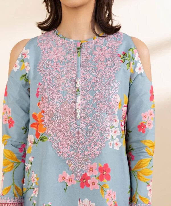 3 Piece - Embroidered Cotton Suit