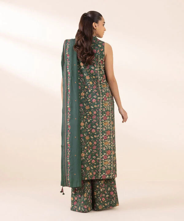 3 Piece - Embroidered Linen Suit