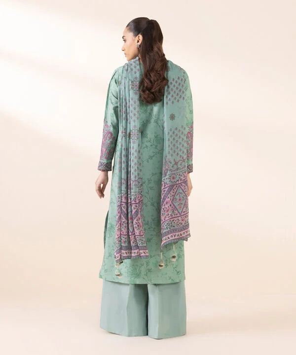 3 Piece - Embroidered Linen Suit