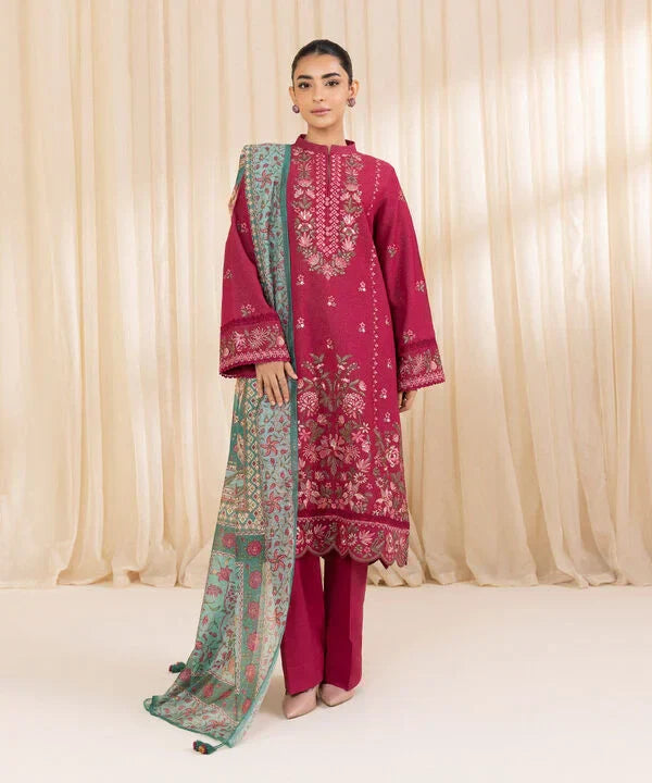 3 Piece - Embroidered Karandi Suit