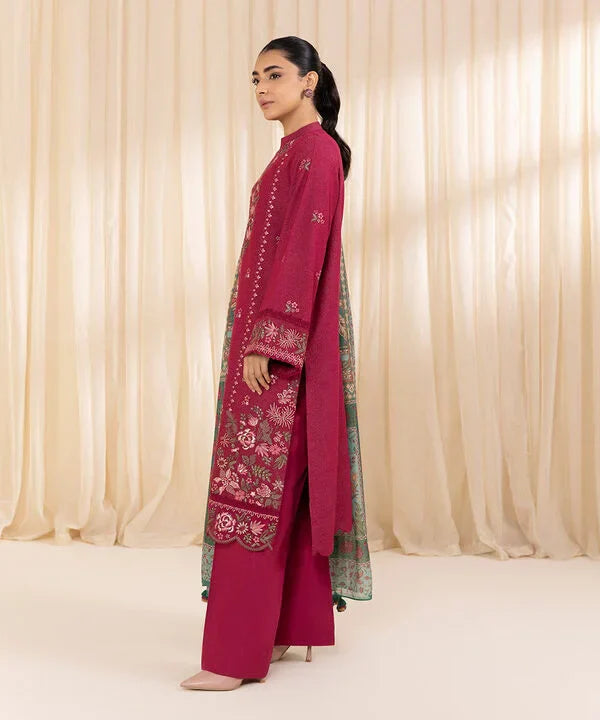 3 Piece - Embroidered Karandi Suit