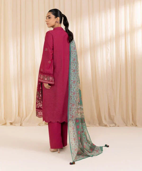 3 Piece - Embroidered Karandi Suit