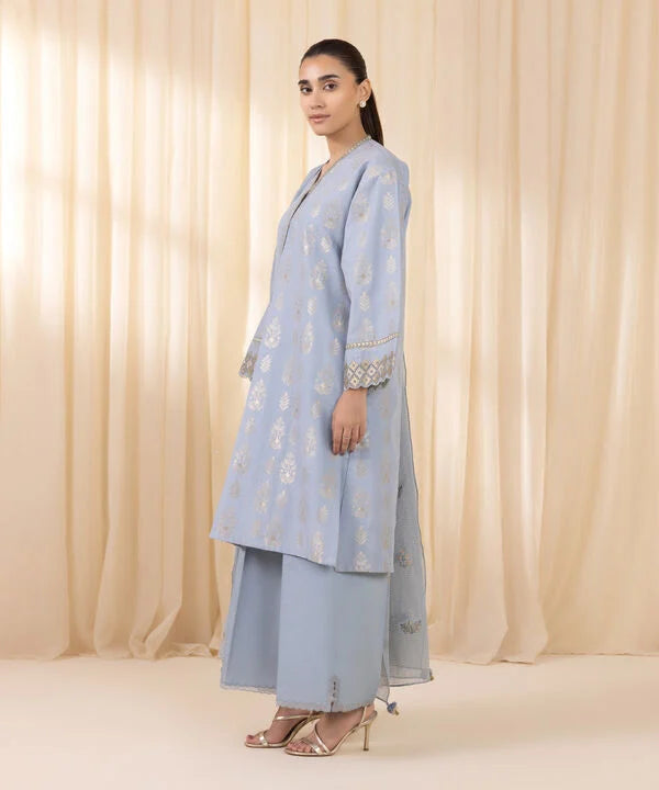 3 Piece - Embroidered Jacquard Suit