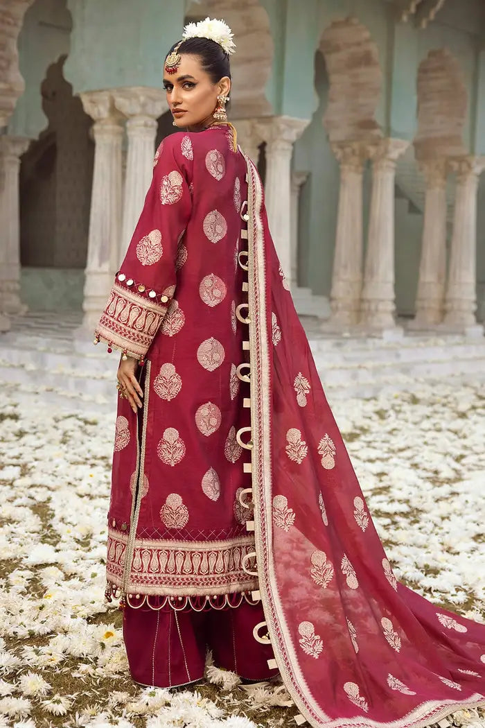 3 Piece Jacquard Unstitched Suit with Jacquard Dupatta