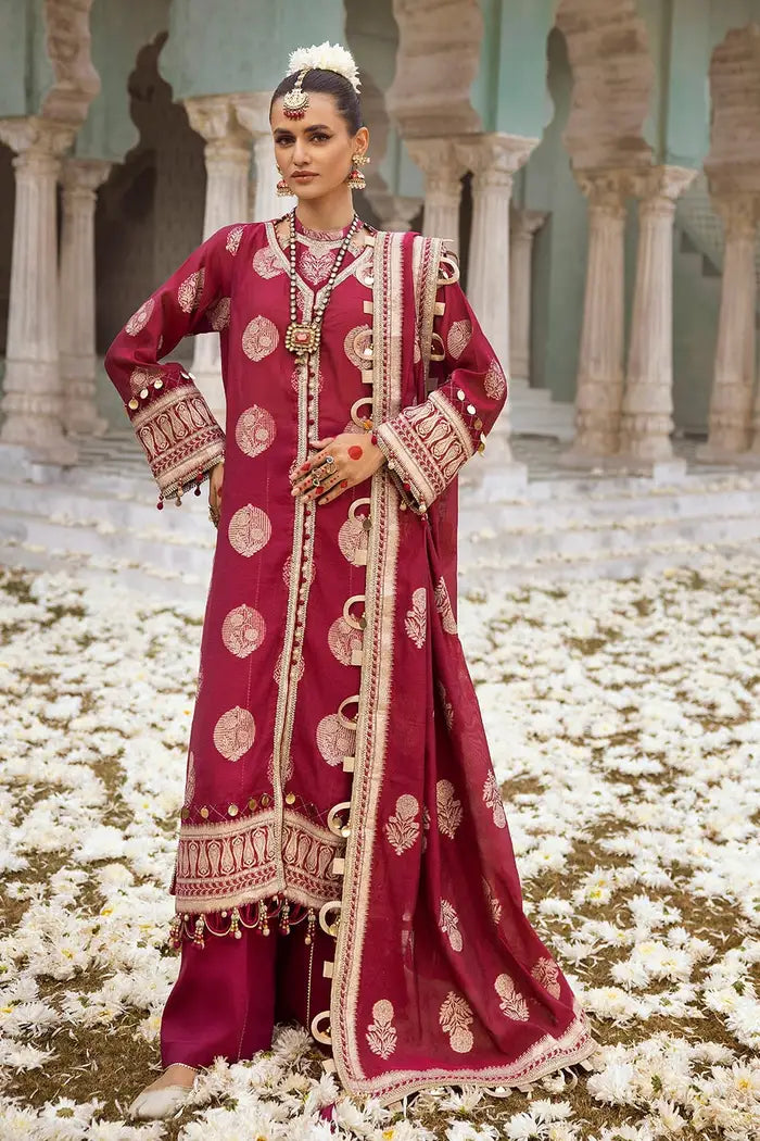 3 Piece Jacquard Unstitched Suit with Jacquard Dupatta