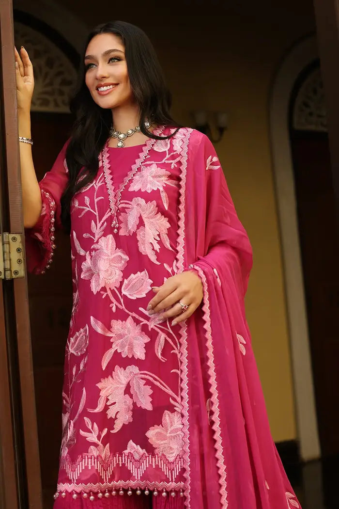 3 Piece Embroidered Chiffon Unstitched Suit with Embroidered Chiffon Dupatta and Inner LE-42020