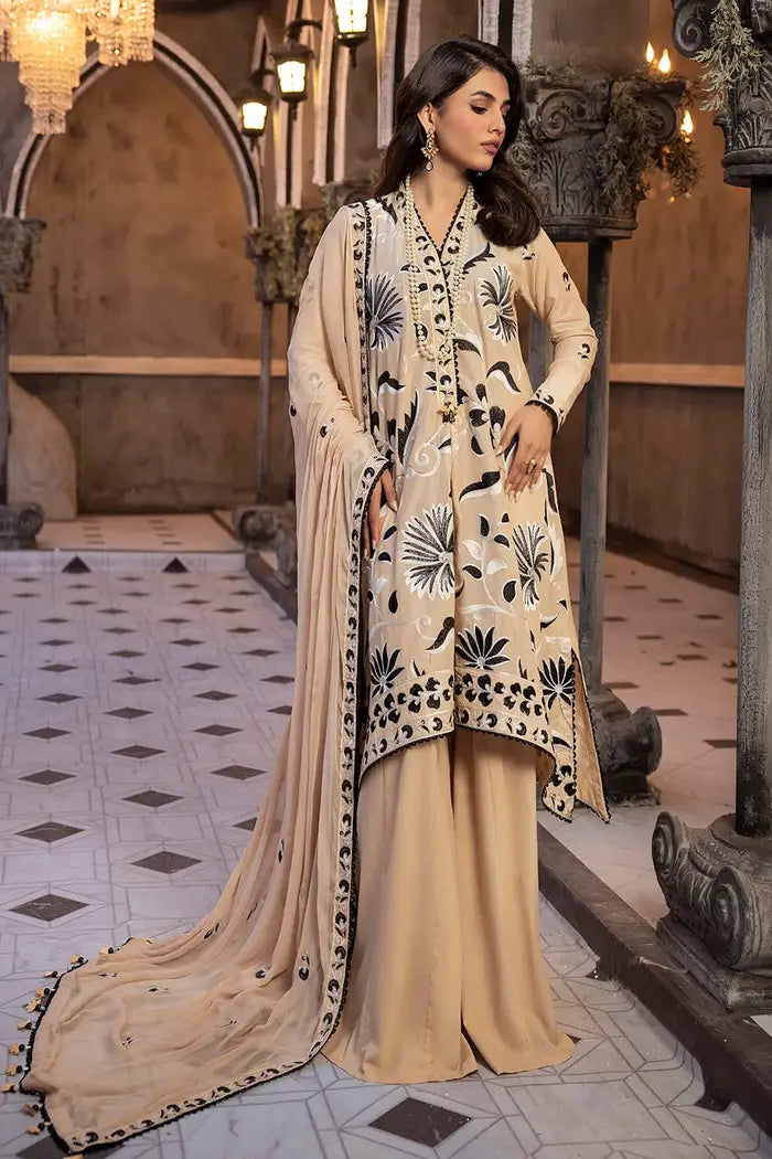 3 Piece Embroidered Lawn Unstitched Suit with Embroidered Chiffon Dupatta PM-42012